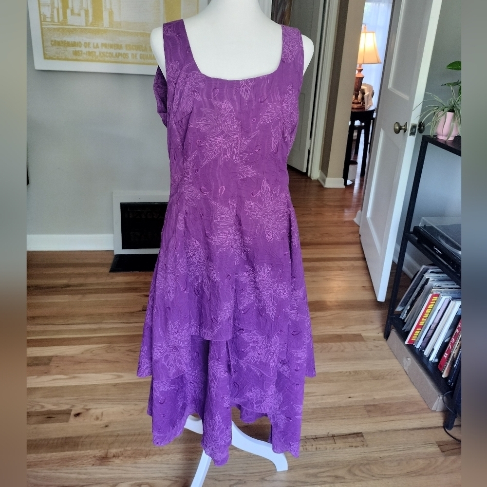 Vintage Chic Asymmetrical Purple Dress ART